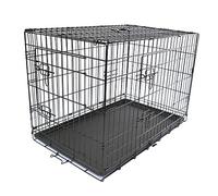 Green Bay Pet Puppy Crate Folding Dog Training Travel Cage with Detachable Tray 24" Black