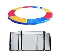 Green Bay Trampoline Replacement Safety Spring Cover & Safety Net Enclosure, 10ft for 6-Pole Trampoline, Tri-Colour