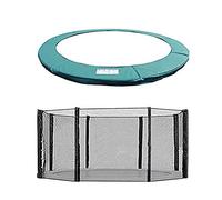 Green Bay Trampoline Replacement Safety Spring Cover & Safety Net Enclosure, 10ft Green for 8-Pole Trampoline