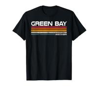 Green Bay Wisconsin Retro Stripes Vintage City Design T-Shirt