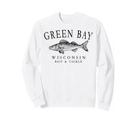 Green Bay Wisconsin Walleye Fishing Retro Black Letters Sweatshirt