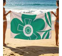 Green Beach Towel 32x64 Inches, Sand Free Flower Beach Towels Oversized 80 x 160 Lightweight Quick Dry for Women Men als Gym Yoga Swimming Pool Sauna Bath Towel Vacation Travel Essentials SLJT-1100