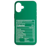 Green Beans Nutrition Facts Panel Minimal Typography Design Case for iPhone 16 Plus