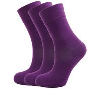Green Bear Unisex Bamboo Purple Colour Socks-Size 3-5 Cushioned Sole - Soft & Antibacterial - 3 Pack