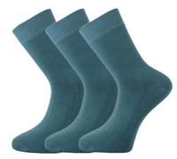 Green Bear Unisex Bamboo Teal Colour Socks-Size 6-8 Cushioned Sole - Soft & Antibacterial - 3 Pack