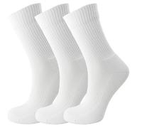 Green Bear Unisex Bamboo White Crew Sports Socks: Size 3-5 - Cushioned Sole-Soft Antibacterial-3 Pack