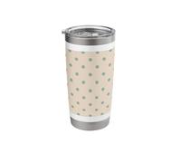 Green Beige Dotted Cute Minimal Dot Pattern Stainless Steel Insulated Tumbler