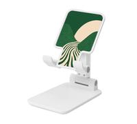 Green Beige Green Hills Minimalist Abstract Foldable Cell Phone Stand Adjustable Angle Height Desktop Portable Cellphone Cradle Compatible With All Smartphone White-Style
