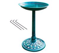 (Green) Bird Bath Pedestal Water Bowl Traditional Outdoor Garden Ornament New
