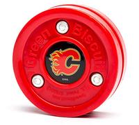 Green Biscuit NHL Teams Original Passing/Handling Training Puck (Calgary Flames) - Off-Ice/Street Hockey Puck