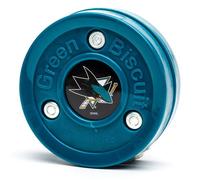 Green Biscuit NHL Teams Original Passing/Handling Training Puck (San Jose Sharks) - Off-Ice/Street Hockey Puck