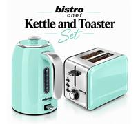 Green Bistro Chef 1.7L Electric Kettle & Toaster Set