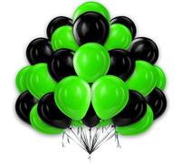 Green & Black 5 Inch Balloons - 2 Color Combination Set for Kids Birthday Parties - Football & Jungle Themed Decorations - 100 Pack