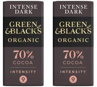 Green & Black 70% Dark Chocolate Bar 90g (Pack of 2), Richer and Creamier Taste