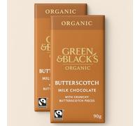 Green & Blacks Organic Butterscotch Milk Chocolate Bar 90g - Pack of 2