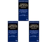 Green & Black's Organic Hazelnut & Currant Dark Chocolate Bar, 50% Cocoa, 90 g (Pack of 3)