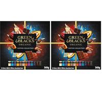 Green & Black's Organic Tasting Collection, Box of 24 Assorted Miniature Chocolate Bars, Perfect for Gifting, 360 g (Pack of 2)