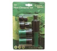 Green Blade 5pc Green 1/2" Hose Connector Set - Outdoor Garden Hosepipe Pipe Water Tap Fittings Male Female Connection Adapter Kit