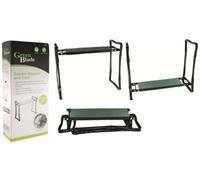 Green Blade Garden Kneeler With Handles - Folding Padded Gardening Stool Seat - Green