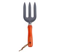 Green Blade Heavy Duty Wooden Handle Hand Fork - Red Green Blade Red