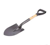 Green Blade Round Head Steel Micro Shovel With Wooden Handle