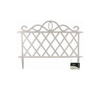 Green Blade White Plastic Garden Border Fence