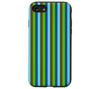 Green Blue Brown Vertical Lines Earth Day Geometric Ecology Case for iPhone SE (2020) / 7/8