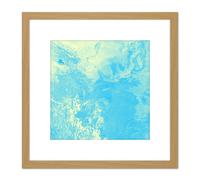 Green Blue Cloud Weather Sky 8X8 Inch Square Wooden Framed Wall Art Print Picture with Mount Artery8 Light Oak One Size