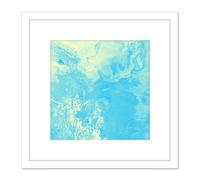 Green Blue Cloud Weather Sky 8X8 Inch Square Wooden Framed Wall Art Print Picture with Mount Artery8 White One Size