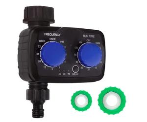 Green Blue Electronic Irrigation Controller | Precise Control for Garden Watering | Adjustable Watering Frequency and Time, Battery Powered | Weatherproof IP55