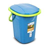 Green Blue GB320 Portable Toilet 19L Mobile Bucket Travel Lightweight Toilet For Hiking Campfire Grill Fishing Festivals Use (Turquoise/Lime)