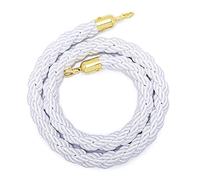 Green Blue Grey White Black Gold Red Hanging Hemp Braided Stanchion Rope, Home Theater Crowd Queue Barrier Twist Ropes, Gold Clips/Grey/2M/6.5Ft, Slzmnx, White, 1.5M/4.9Ft
