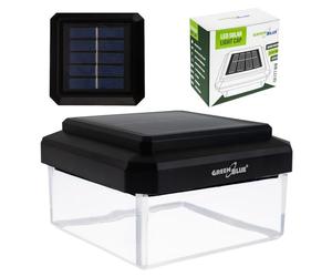 Green Blue LED Solar Light for Posts with Twilight Sensor, Warm White 3200 K, Envelope Roof, Wireless Assembly, The Product Requires No Energy Efficiency Certificate