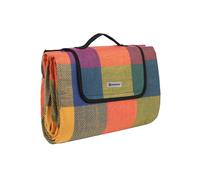 Green Blue Picnic Blanket, Red