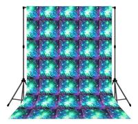 Green Blue Purple Galaxy Photography Backdrop, Soft Background With Rod Pocket For Studio, Newborn Photos, Weddings & Video Backdrops - 5x7ft