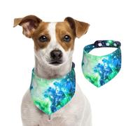 Green Blue Purple Galaxy Print Pet Cotton Double Sided Scarf Soft Stylish Winter Wear For Dogs Cats Pets Accessory
