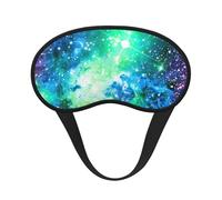 Green Blue Purple Galaxy Print Soft Comfortable Eye Mask for Sleeping Light Blocking Nap Travel Camping Night Rest