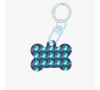 Green Blue Purple Galaxy Printing Bone Shape Dog Tags Double Sided Personalized Pet Pendants for Dogs and Cats