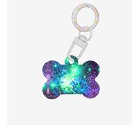 Green Blue Purple Galaxy Printing Bone Shaped Dog Tag Pet Id Tags,Acrylic Dog Tags Cat Tags with Ring for Dog Cat,Pendant Crafts