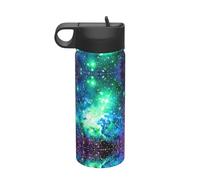 Green Blue Purple Galaxy Printing The Print 18 Oz Stainless Steel Sports Insulated Kettle with Lid for Adult Men Women