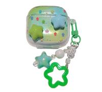 Green Blue Star Pattern Accessories Headphone Earphone Protective Cover Case for Huawei FreeBuds SE 3 with Pendant