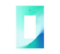 Green-Blue Transition Unbreakable Polycarbonate Switch Plate-Modern 1 Gang Light Cover for Home Office with Matching Screws