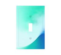 Green-Blue Transition Unbreakable Polycarbonate Switch Plate-Modern 1 Gang Light Cover for Home Office with Matching Screws
