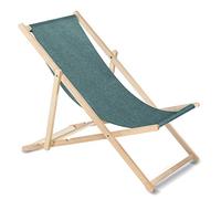 Green Blue Wooden Garden Lounger Solid Beach Chairs (Turquoise Melange)