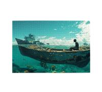 Green Boat At The Bottom Of The Sea 1000 Piece Jigsaw Puzzles For Adults Wooden Puzzles For Adults Gifts Home Decor