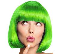 Green Bob Wig - Premium Quality Green Wigs for Women, Perfect for Amy Winehouse Costume and ABBA Wig, Easy to Wear and Style, Makeup Ball Accessories Role Playing Party