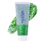 Green Body Glitter Gel Set,50ml Face and Body Gel Sequins Shimmer Liquid Eyeshadow, Mermaid Sequins Liquid Holographic Chunky Glitter Rave Accessories for Eye Hair Nail DIY Art