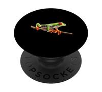 Green Body Tree Frog Rainforest Amphibian Red Eyed Tree Frog PopSockets Adhesive PopGrip