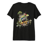 Green Body Tree Frog Rainforest Amphibian Red Eyed Tree Frog Premium T-Shirt