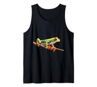 Green Body Tree Frog Rainforest Amphibian Red Eyed Tree Frog Tank Top
